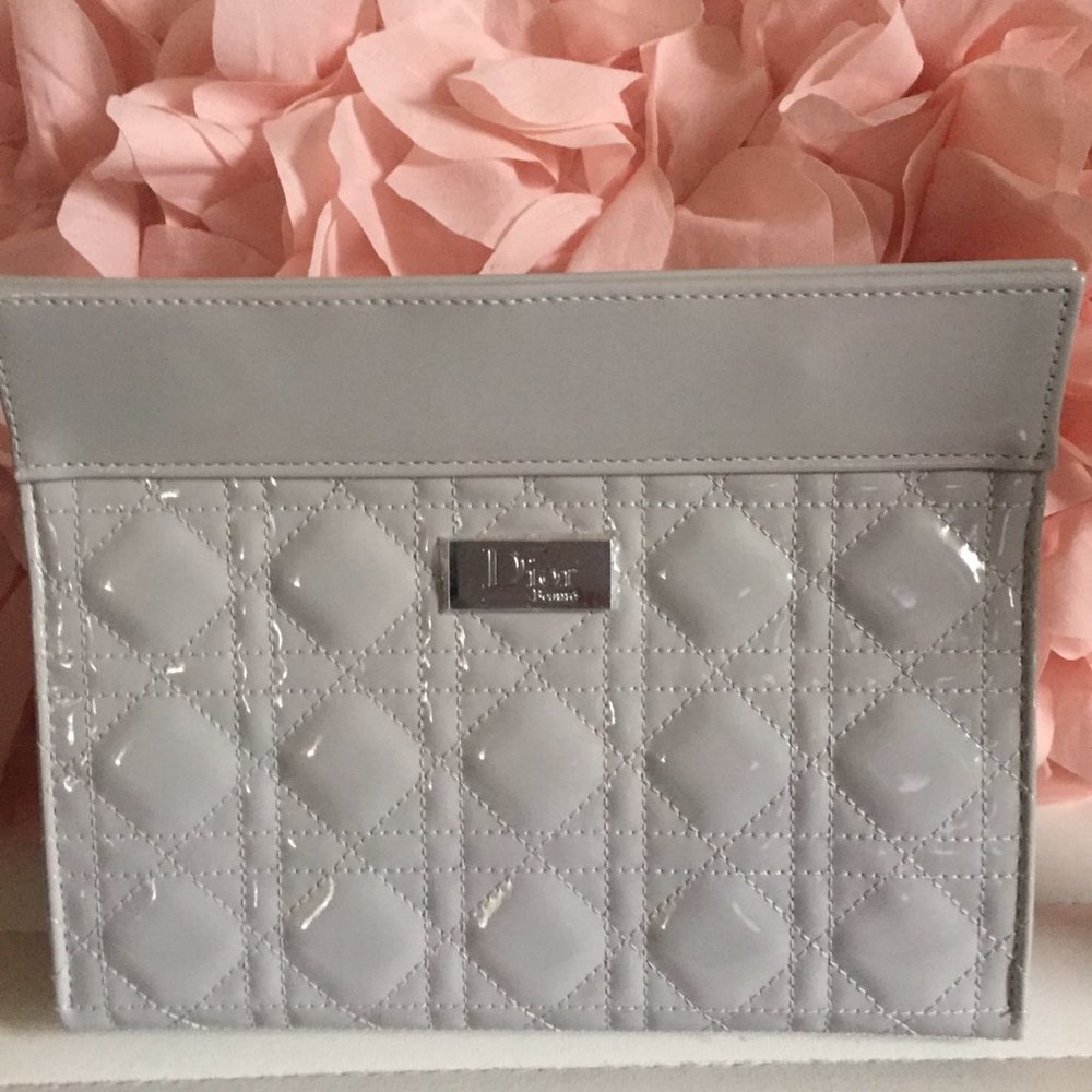 Dior Grey Patent Cosmetic Bag